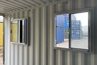 Internal View of Windows on a Shipping Container