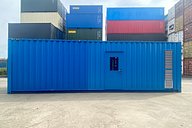 Personnel Door on Blue Container