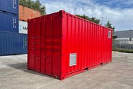 Shipping Container Painted Bright Red